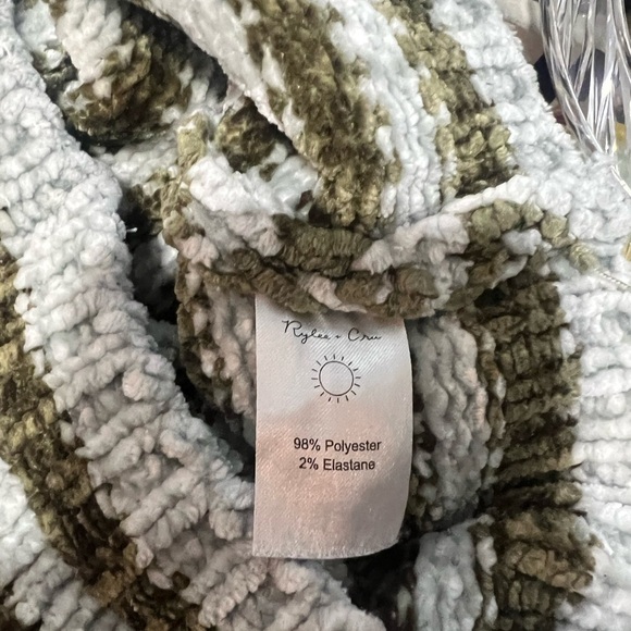 Rylee + Cru Chenille Stripe Sweater 3-6 Months Green Blue - Picture 6 of 6